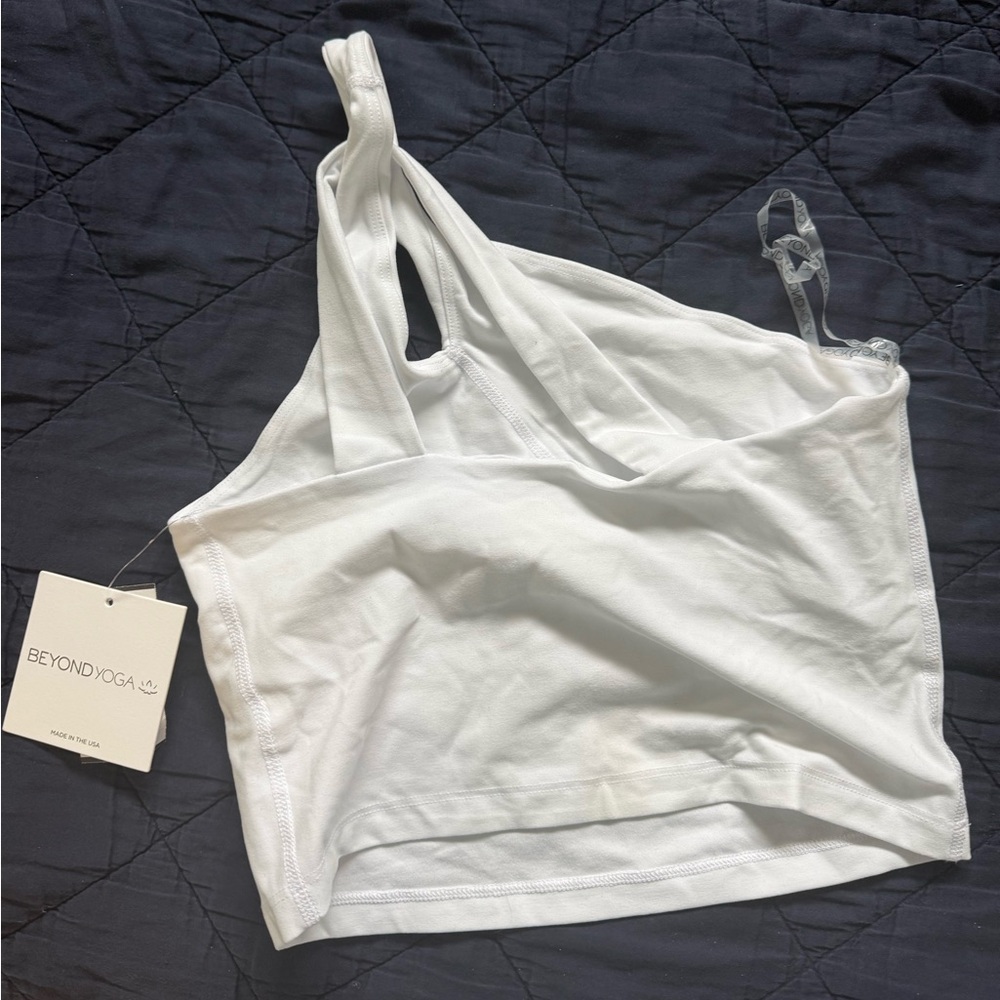 Beyond Yoga White One Shoulder Top